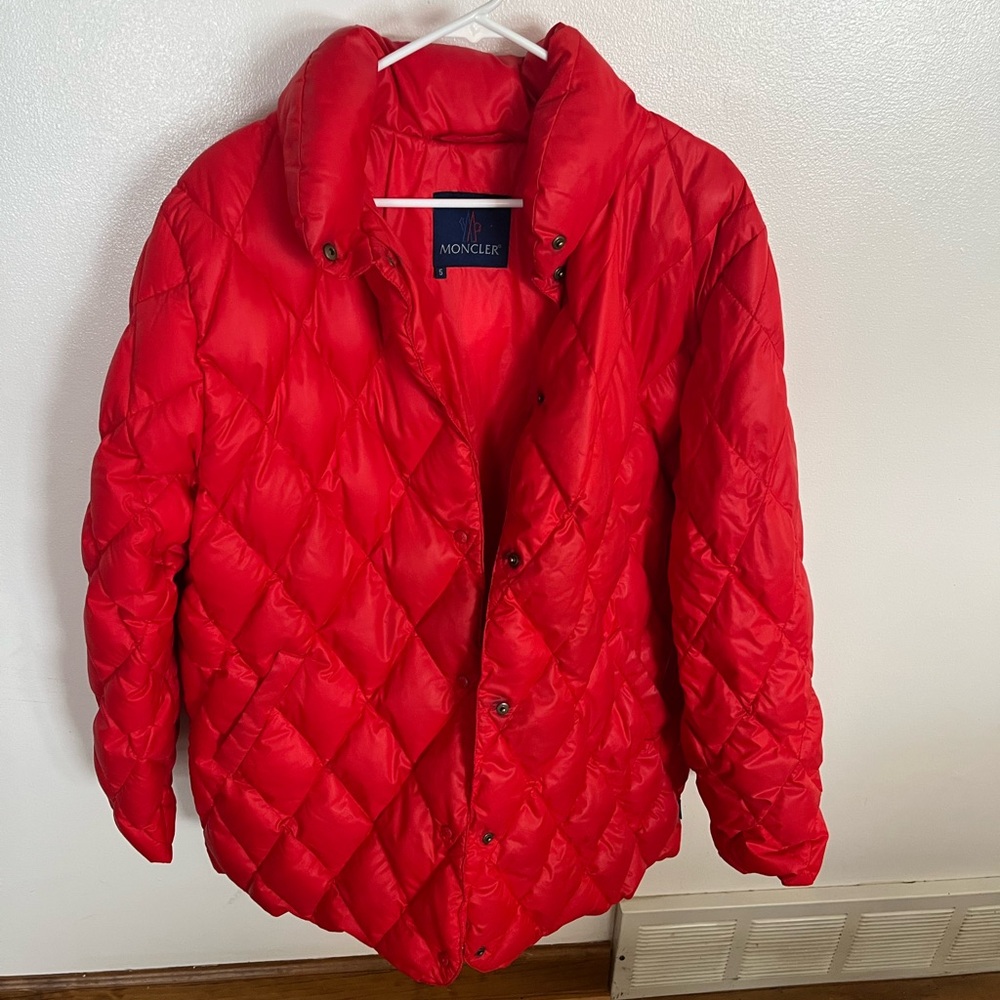 Moncler Vibrant Red Quilted Ski Jacket